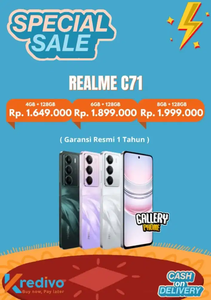 PROMO SPESIAL SALE REALME C71 CICILAN 0% PROSES CEPAT TANPA DP