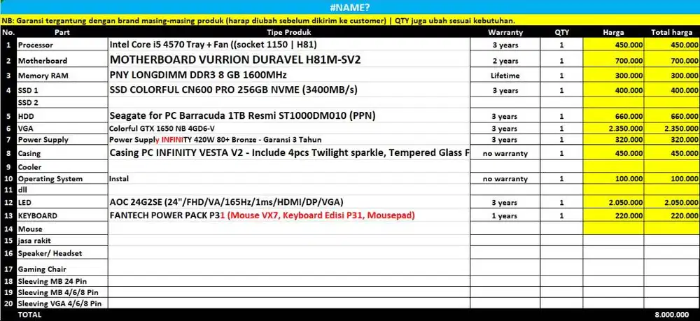 Jual PC Gaming dan Streaming
