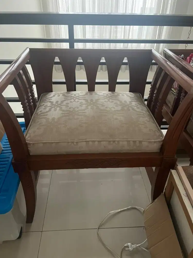 Kursi 1 Seat Coklat Abu