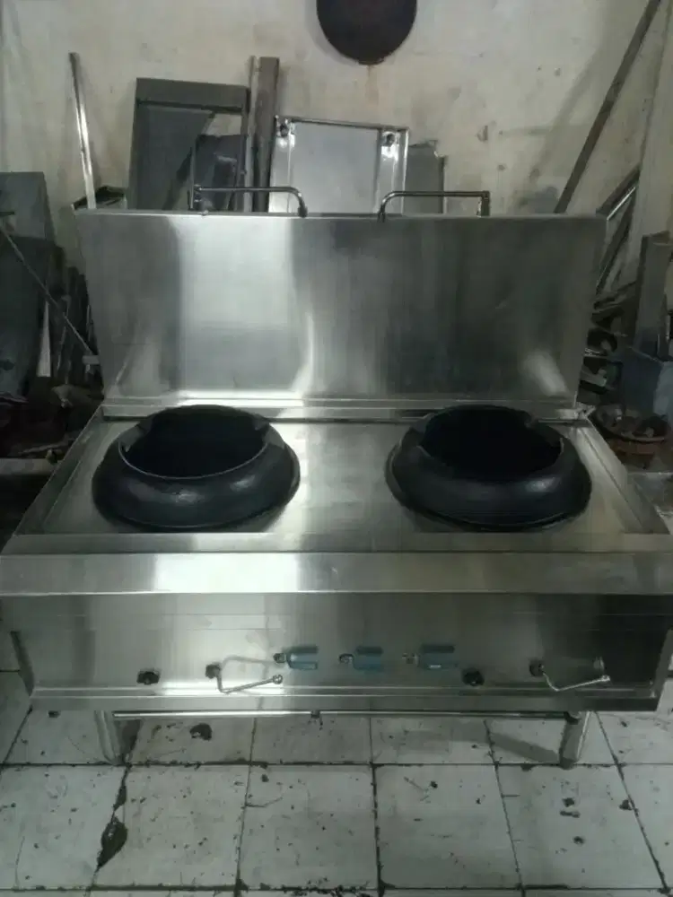 Kompor kwalirange 2 tungku High pressure120x75x75 jaringan air lengkap