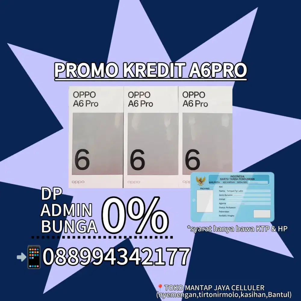 Kredit Oppo A6Pro DP 0% Bunga 0%