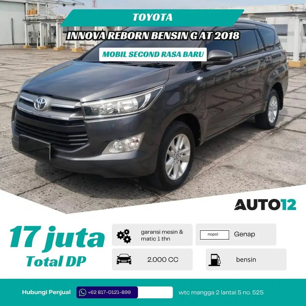 INNOVA Reborn 2.0 G Bensin AT 2018 Abu abu