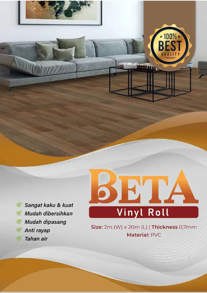 Karpet Vinyl Lantai Tebal 0,7mm Bahan PVC Tahan Air Elastis