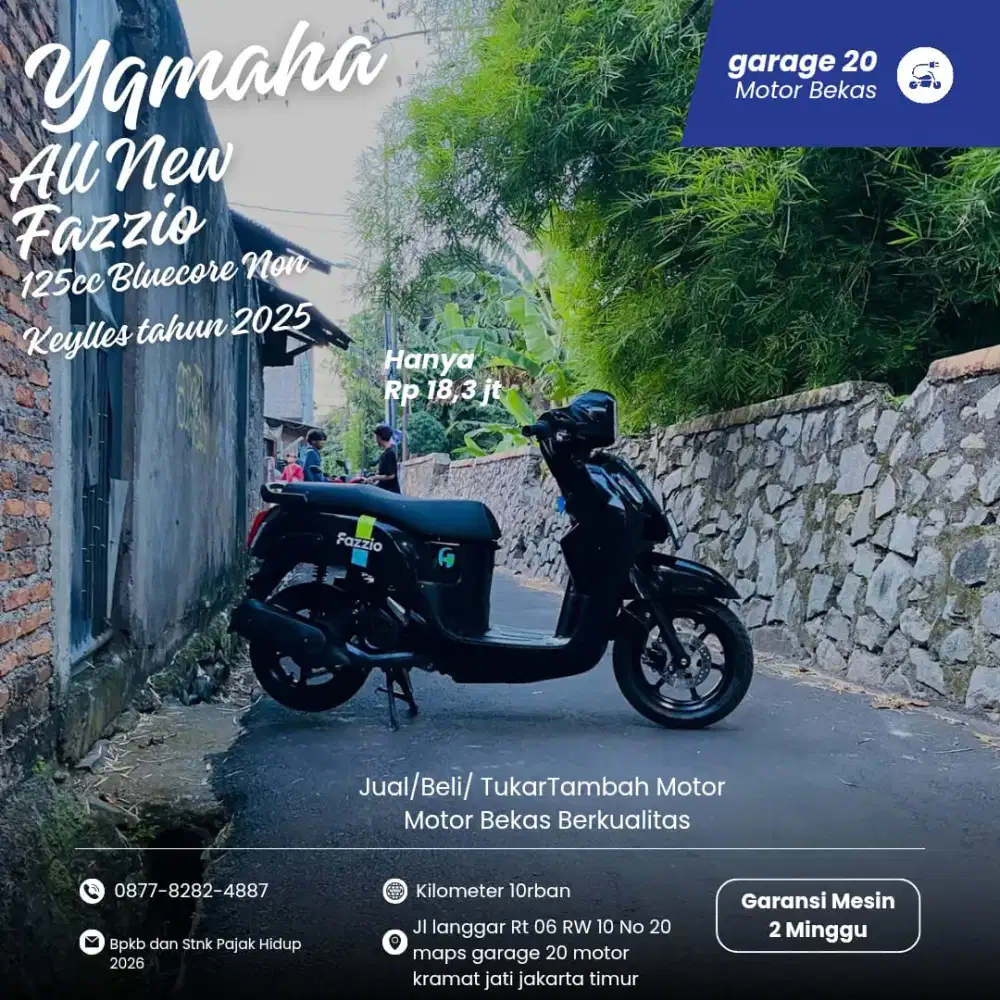 Yamaha Fazzio 125cc Non keylles Aks Sss Tahun 2025