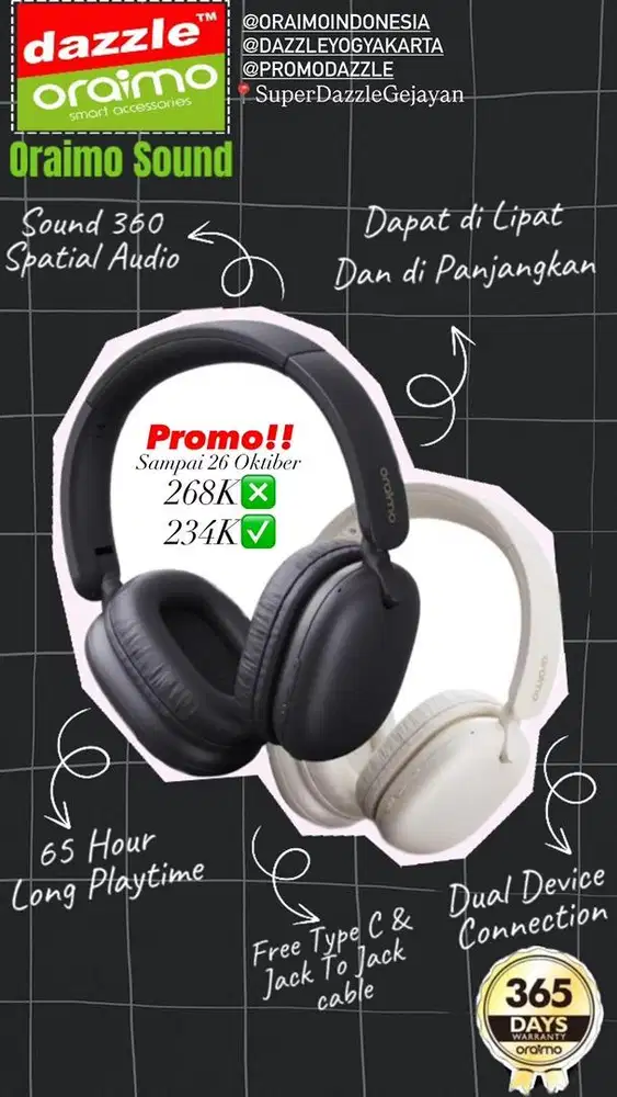 Headphone Oraimo Boompop Lite OHP-317