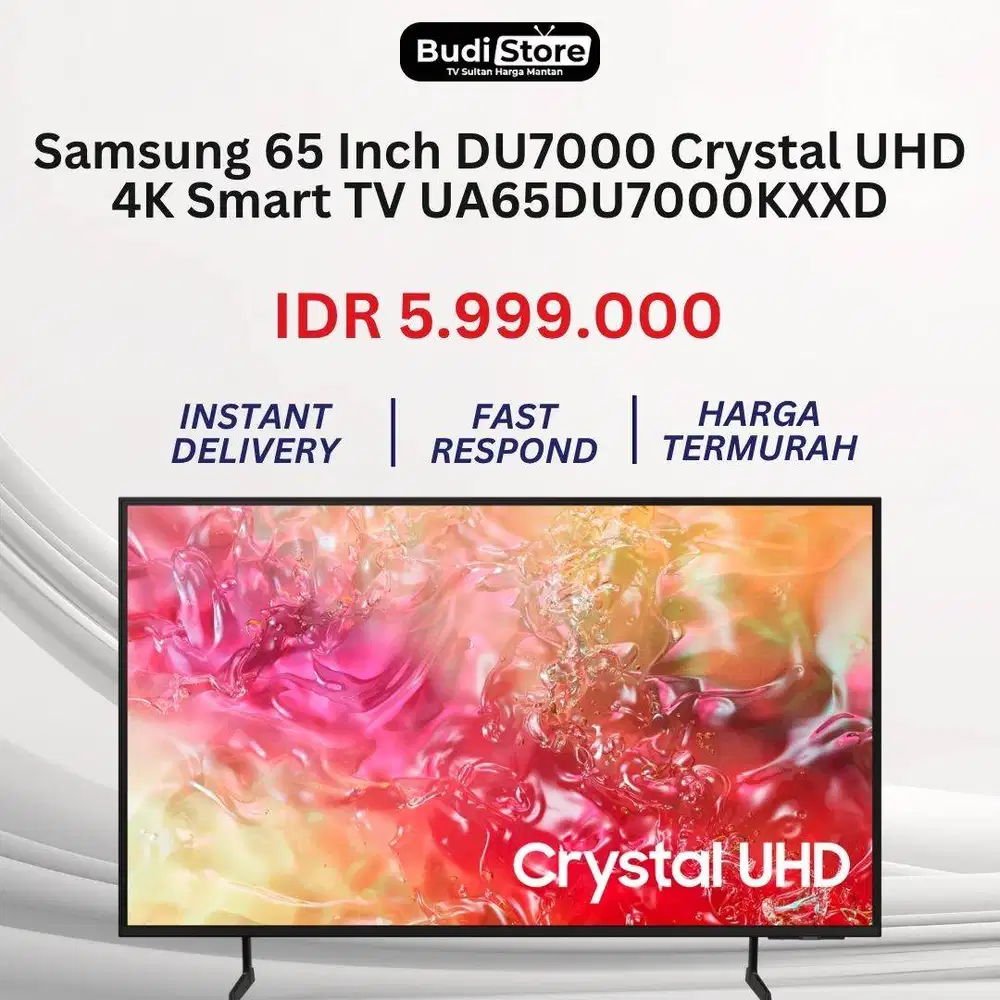 Samsung 65 Inch DU7000 Crystal UHD 4K Smart TV UA65DU7000KXXD