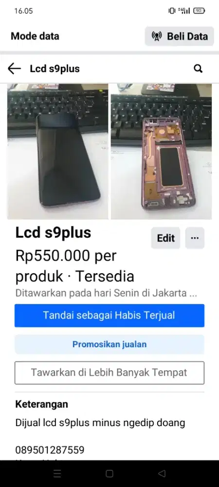 LCD Samsung s9plus ngedip doang