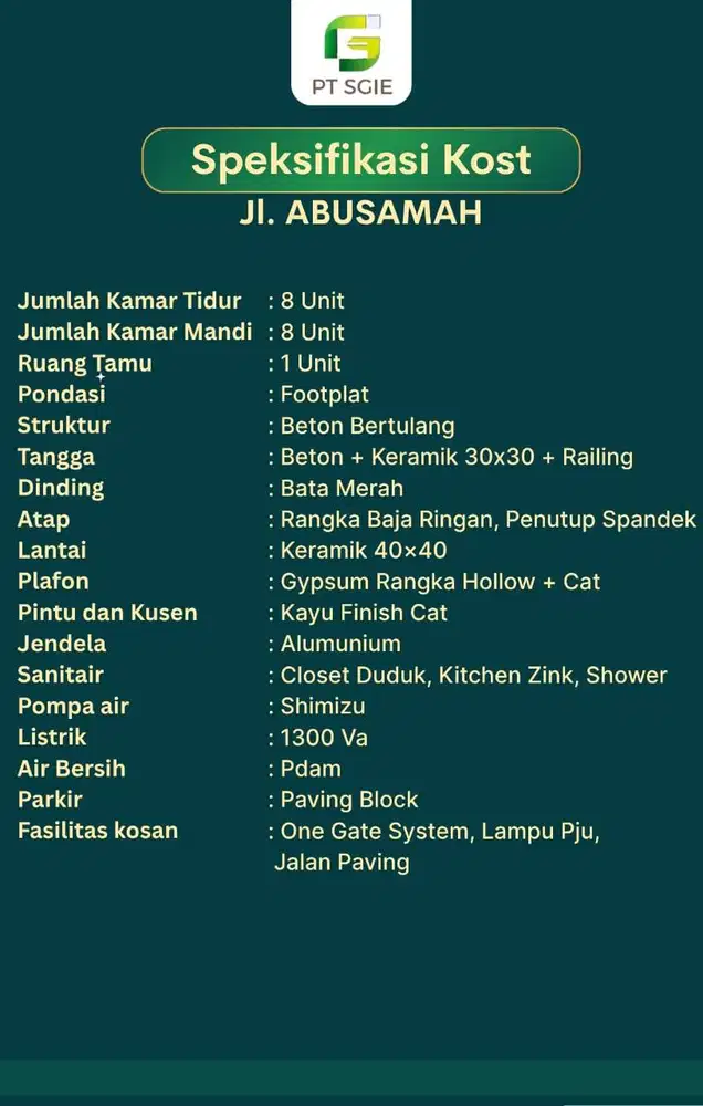 DIJUAL KOST EXSKLUSIF KM5 PALEMBANG