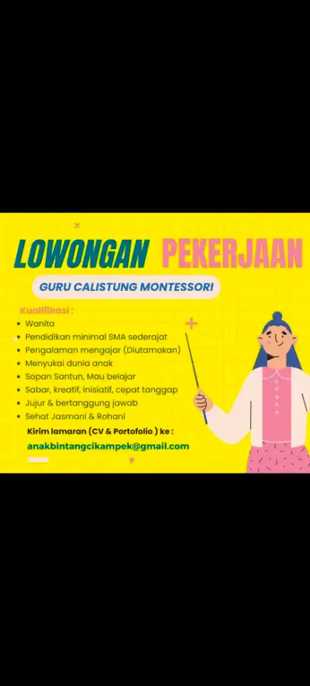 Di Butuhkan Pengajar Freelance