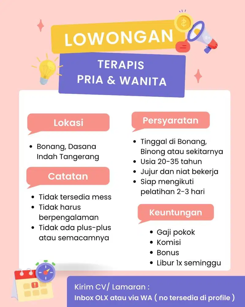 Dibutuhkan terapis pria dan wanita
