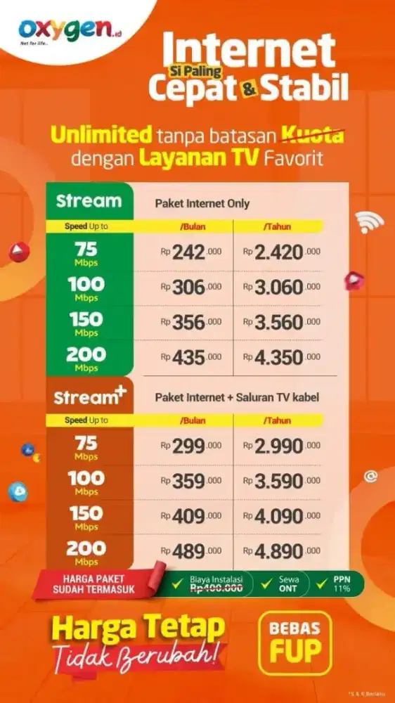WIFI OXYGEN RUMAH KOSAN