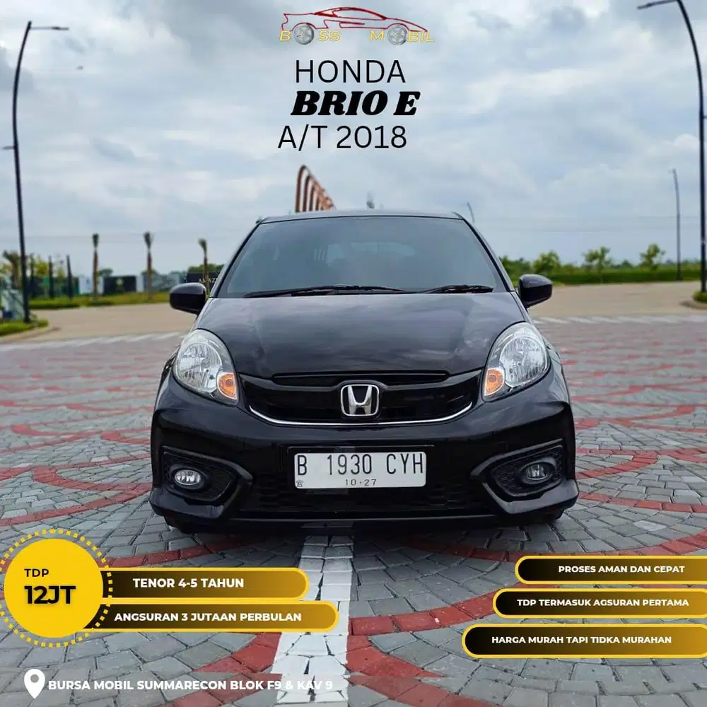 tdp 7 jt Honda Brio E AT 2018 hitam
