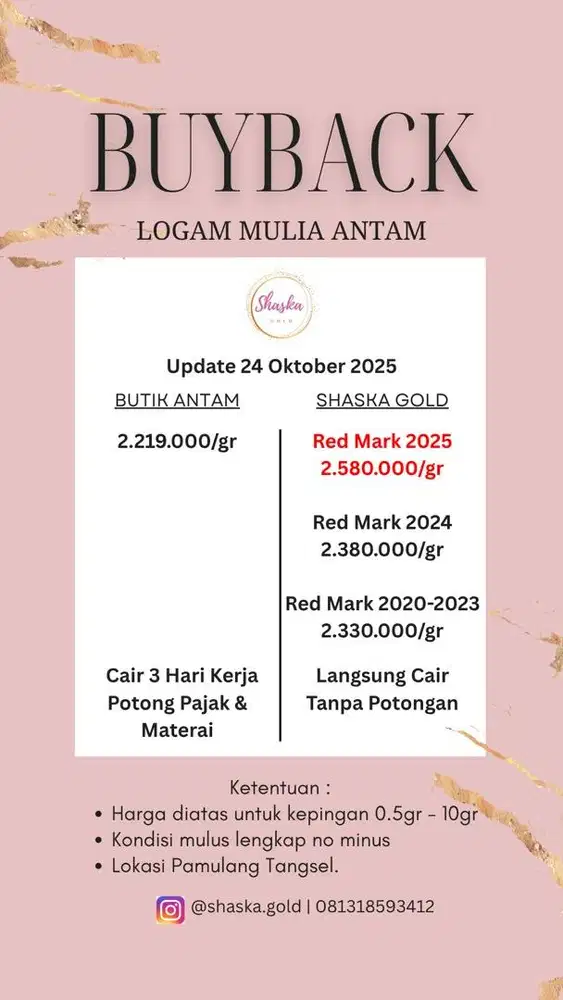 Terima Buyback Logam Mulia ANTAM