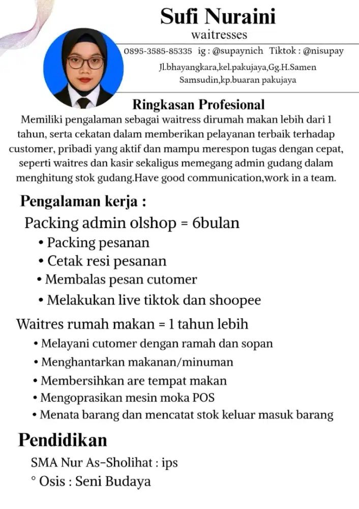 Aku mau kerja, tolong hub aku yg butuh tenaga kerja