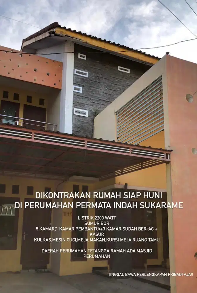 Disewakan rumah 2 lantai full furniture