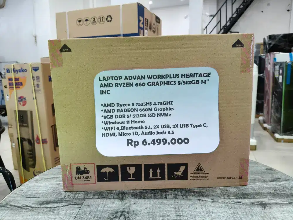Laptop Advan Workplus Heritage Amd Ryzen 660 Ram 8GB/SSD 512GB