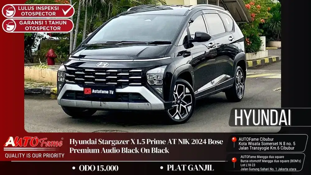 Hyundai Stargazer X 1.5 Prime AT NIK 2024 Bose Premium Audio Black On