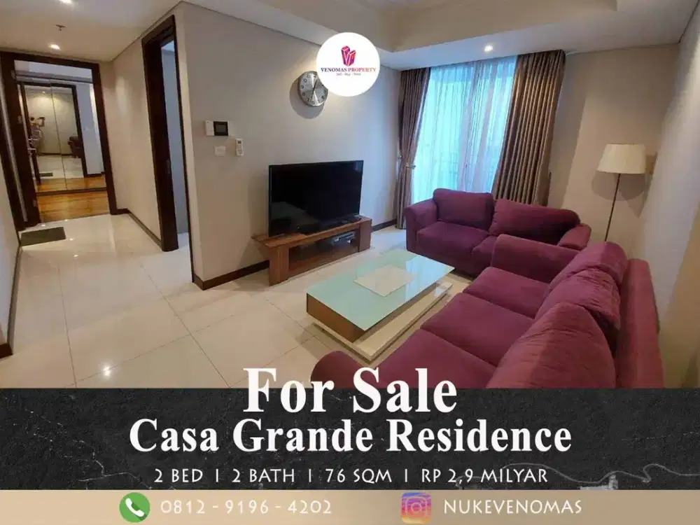 Jual Apartemen Casa Grande 2 Bedroom Full Furnished Bagus