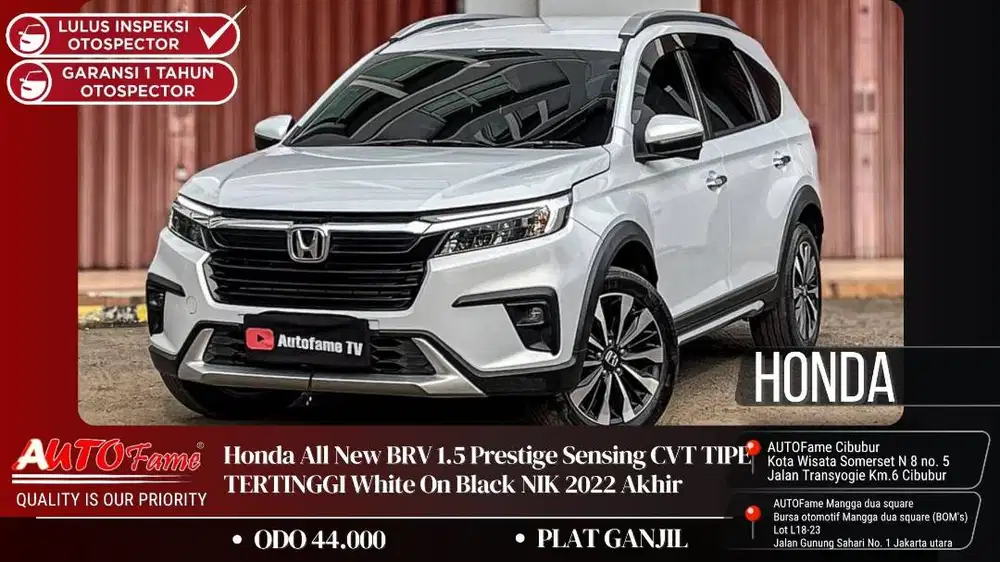 Honda All New BRV 1.5 Prestige Sensing CVT TIPE TERTINGGI 2022