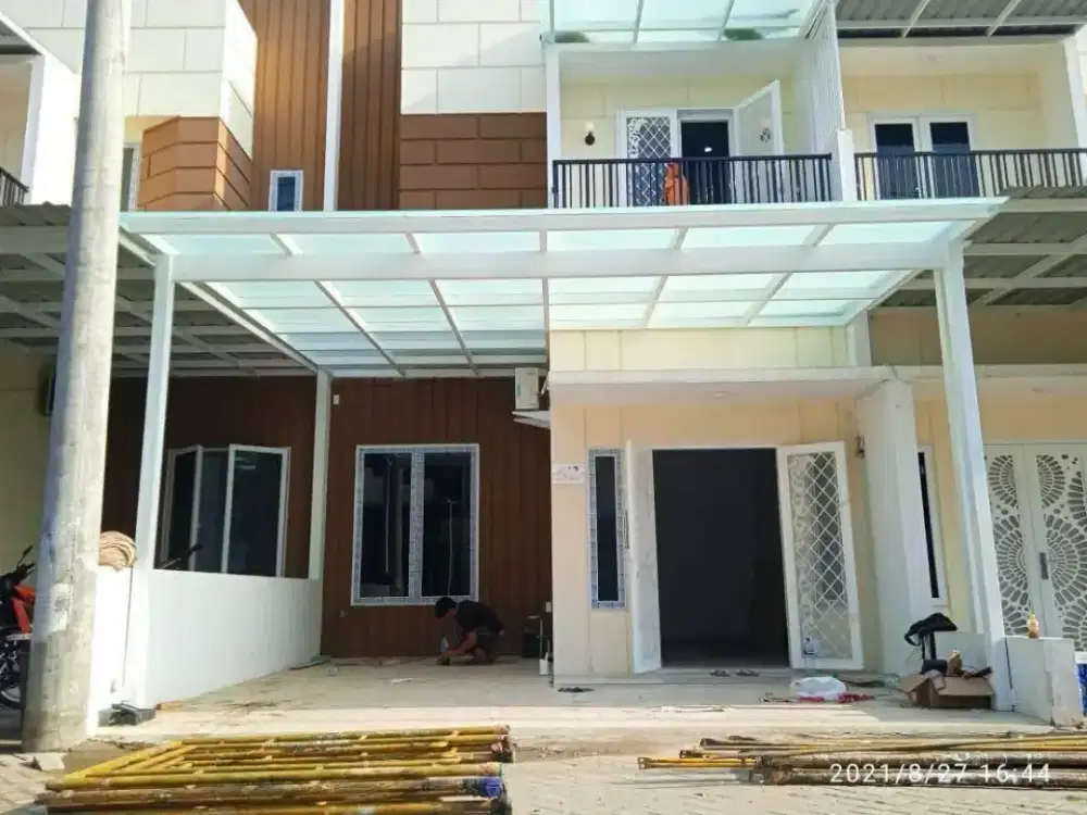 Kanopi atap kaca tempred glass