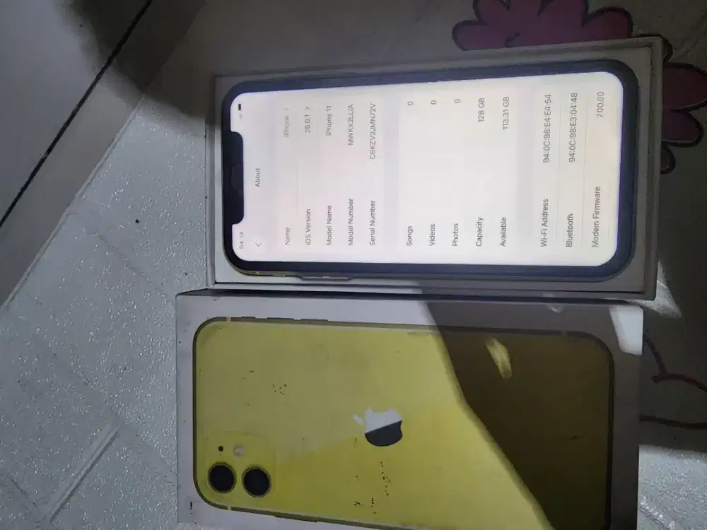 Iphone 11 128gb ex inter warna yellow