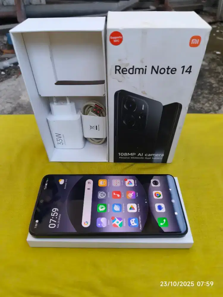Redmi Note 14 4G 8/256 Fullset ori segel mulus garansi On