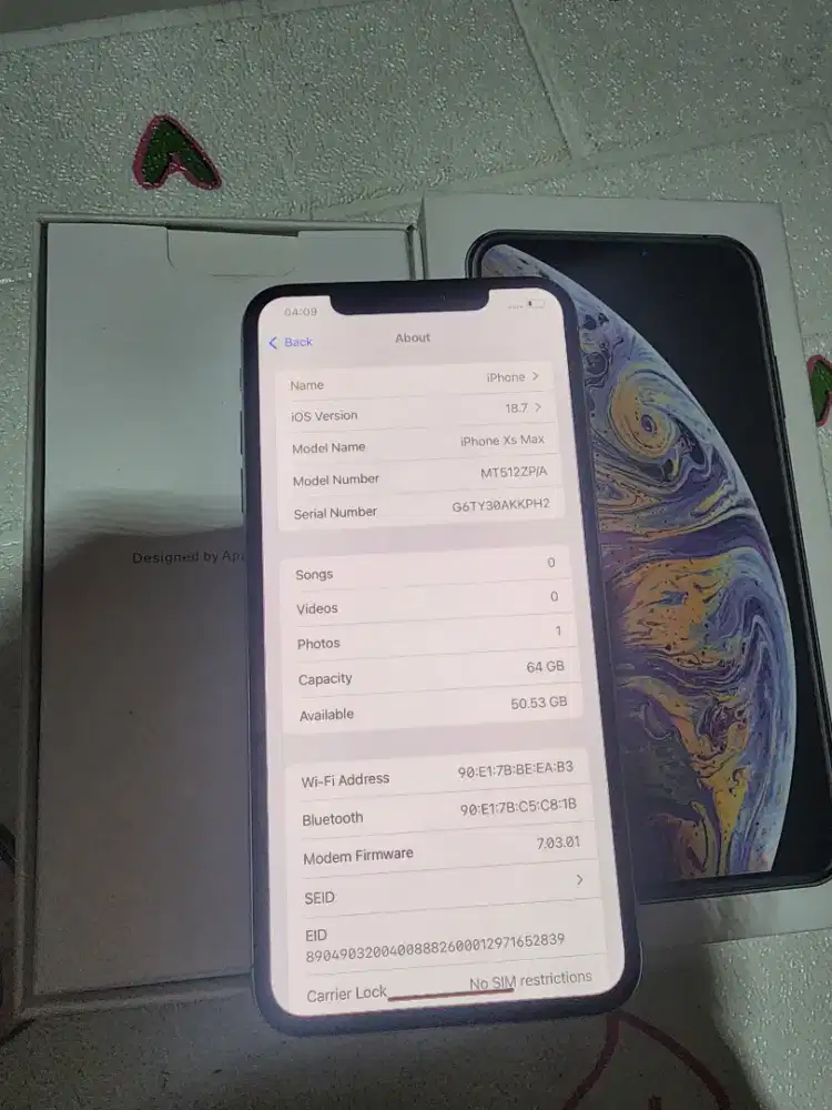 Iphone xs max 64gb warna silver