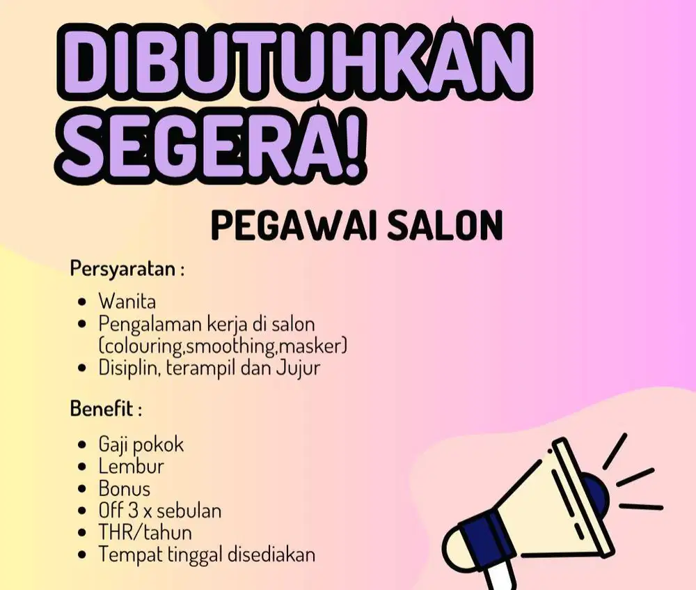lowongan kerja salon