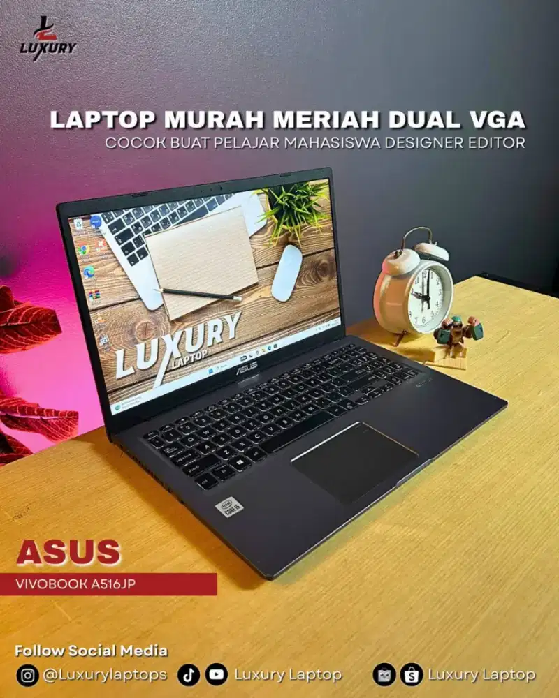 LAPTOP ASUS VIVOBOOK A516JP SLIM CORE I5 SSD NVIDIA GEFORCE MX330 BU