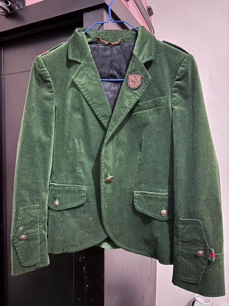 Blazer Women Gucci Green Velvet Original