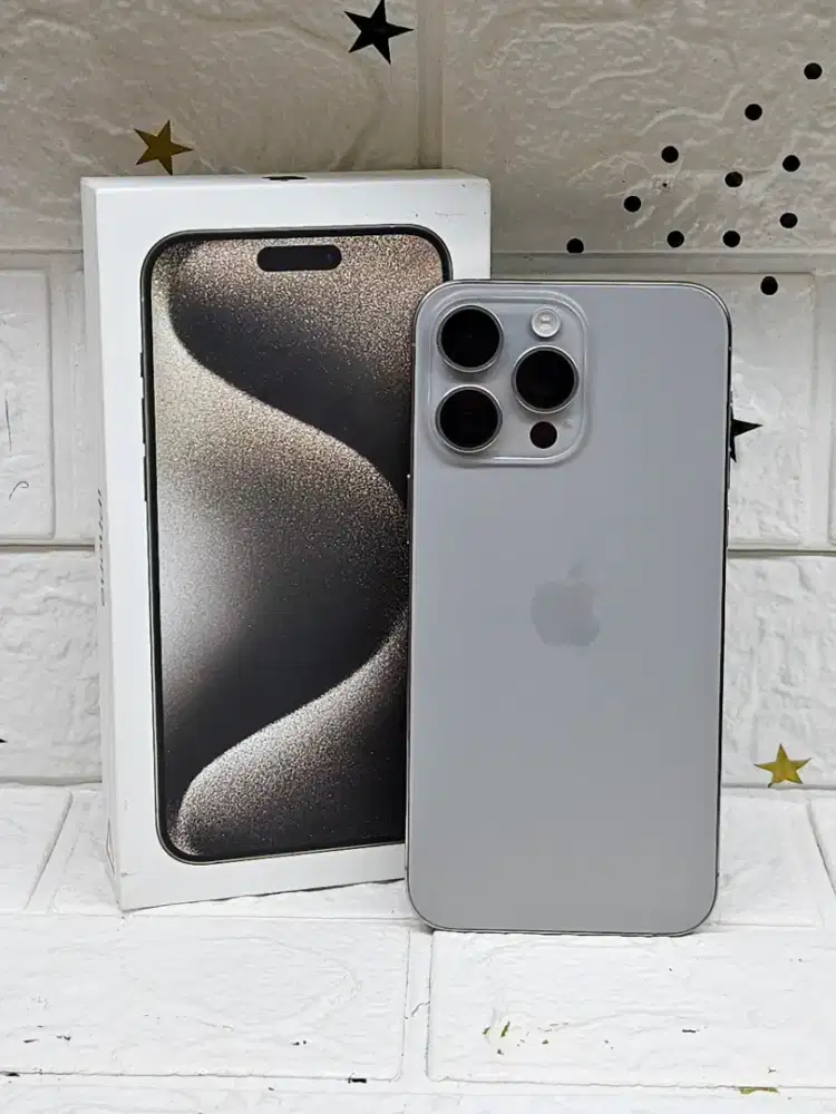 Iphone 15 pro max 256gb natural second resmi
