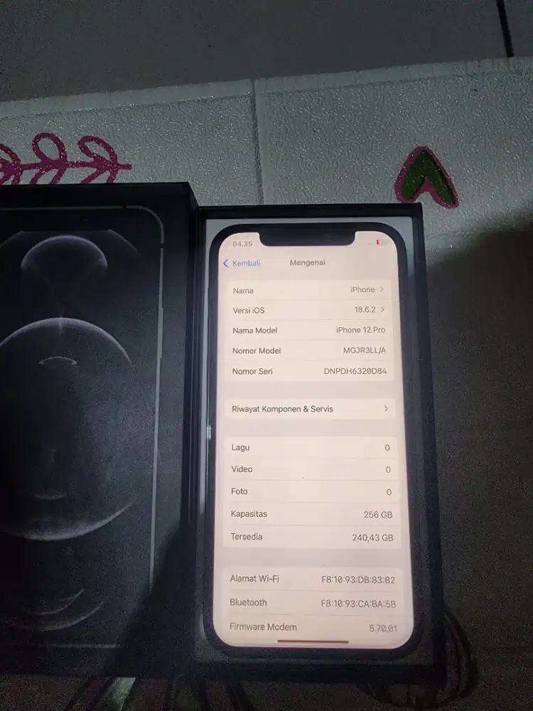 Iphone 12pro 256gb ex inter warna grey
