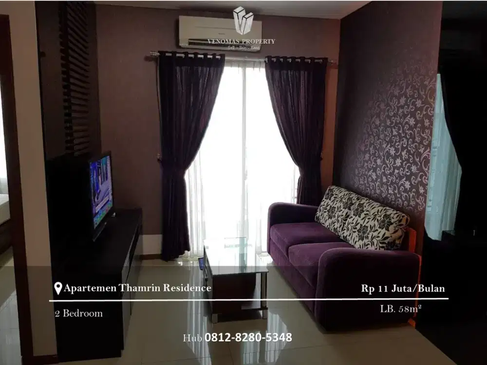 Disewakan Apartement Thamrin Residence Mid Floor 2BR Furnished Tower E
