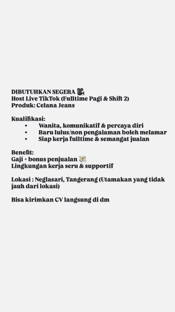 Host live tiktok product celana jeans