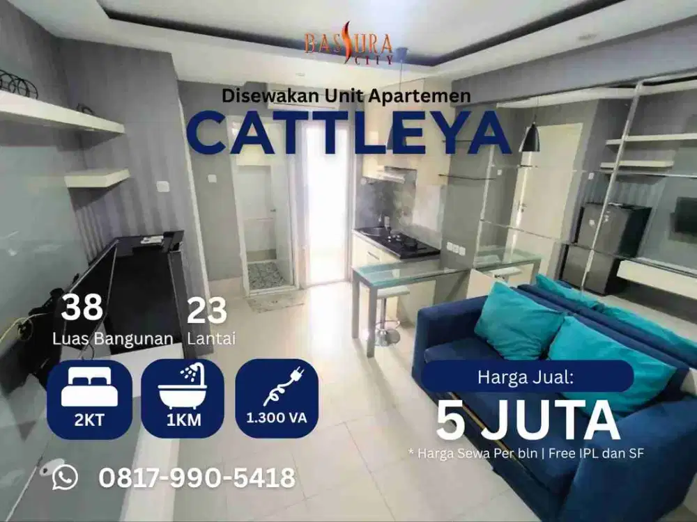 Sewa 2BR Hook Furnished atas mall Apartemen Bassura City tower C call Maula