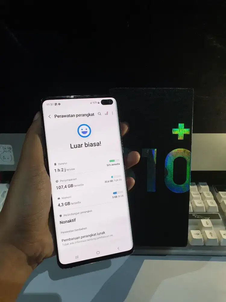 Samsung Galaxy S10+ 8/128 Lengkap Tidak Minus