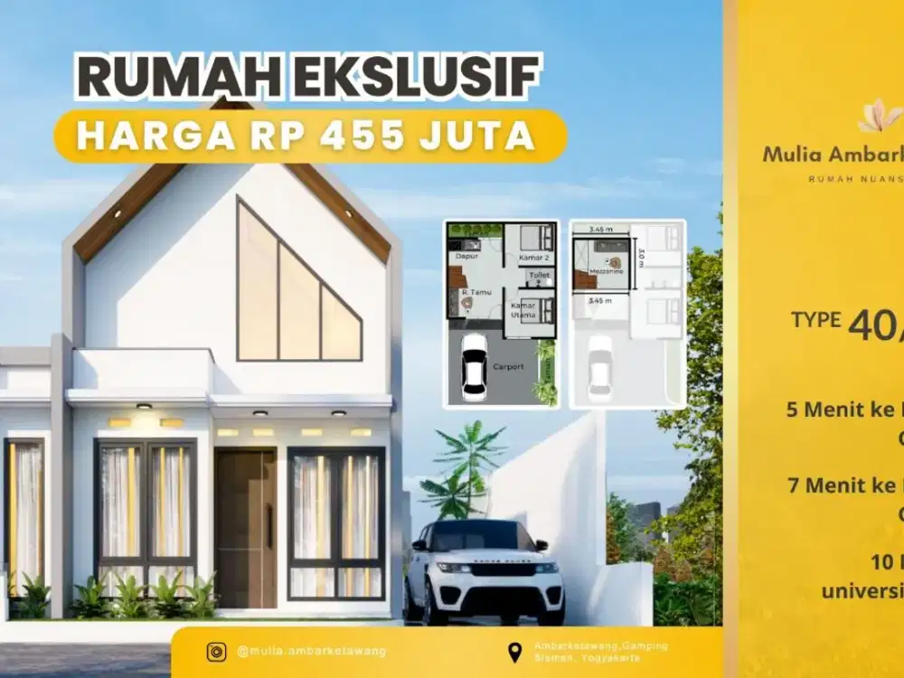 DIJUAL RUMAH DEKAT RS PKU GAMPING GRATIS BIAYA AJB