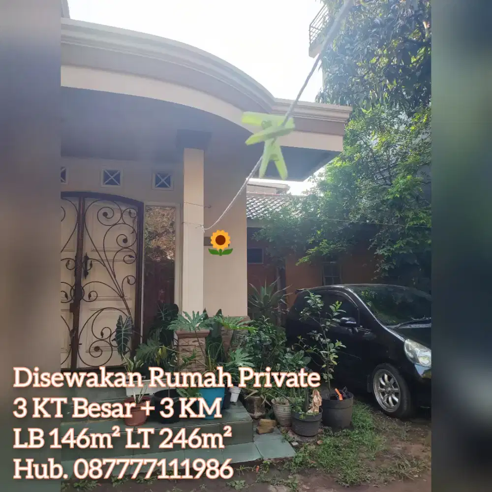 Disewakan Rumah Private 3KT 3KM LB 146m² LT 246m² KopoMargahayuBandung