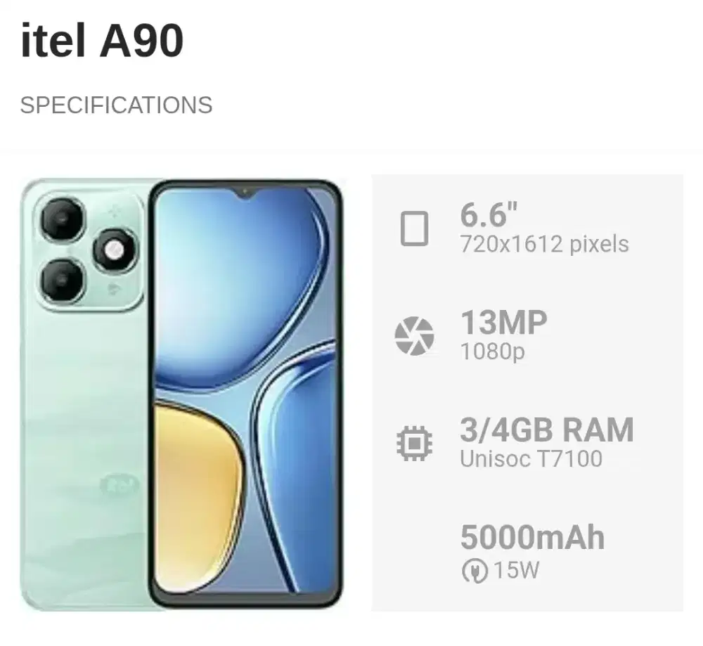 ITEL A90 4+8/128 Muluss Nett 950rb. Lok.Kalimalang