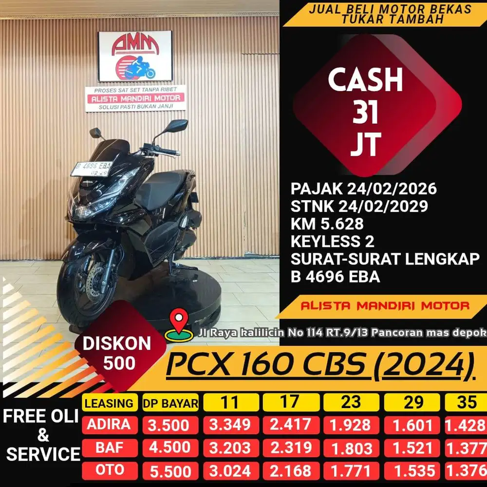 KREDIT TANPA DP HONDA PCX 160 CBS TH 2024 BAYAR NYA PAKI CC / PAYLATER