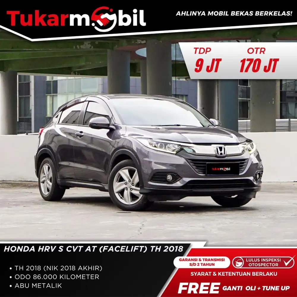 [BERGARANSI] HONDA HRV S FACELIFT METIK TAHUN 2018