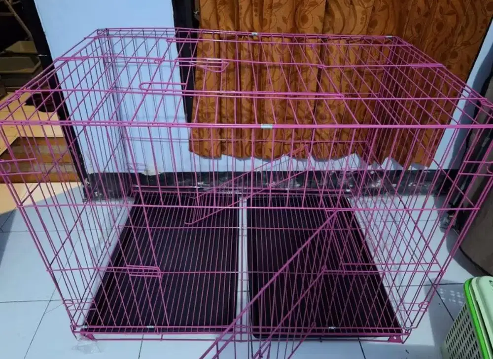 Kandang Besi Besar 90x60x70 cm - Kuat Anti Karat, Bonus Alas &Tangga !