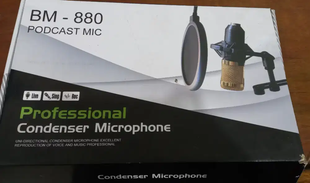 Mic Condenser BM-880 Black Spider paket lengkap