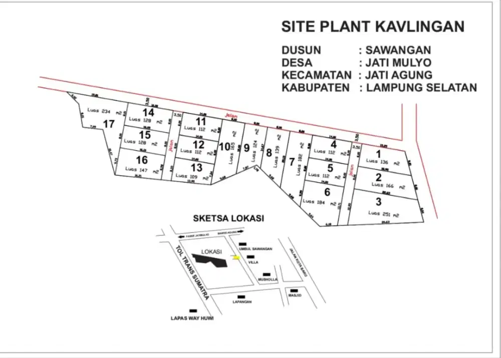 Kavlingan kota baru. ( 200 meter dpn lapas wayhuwi )
