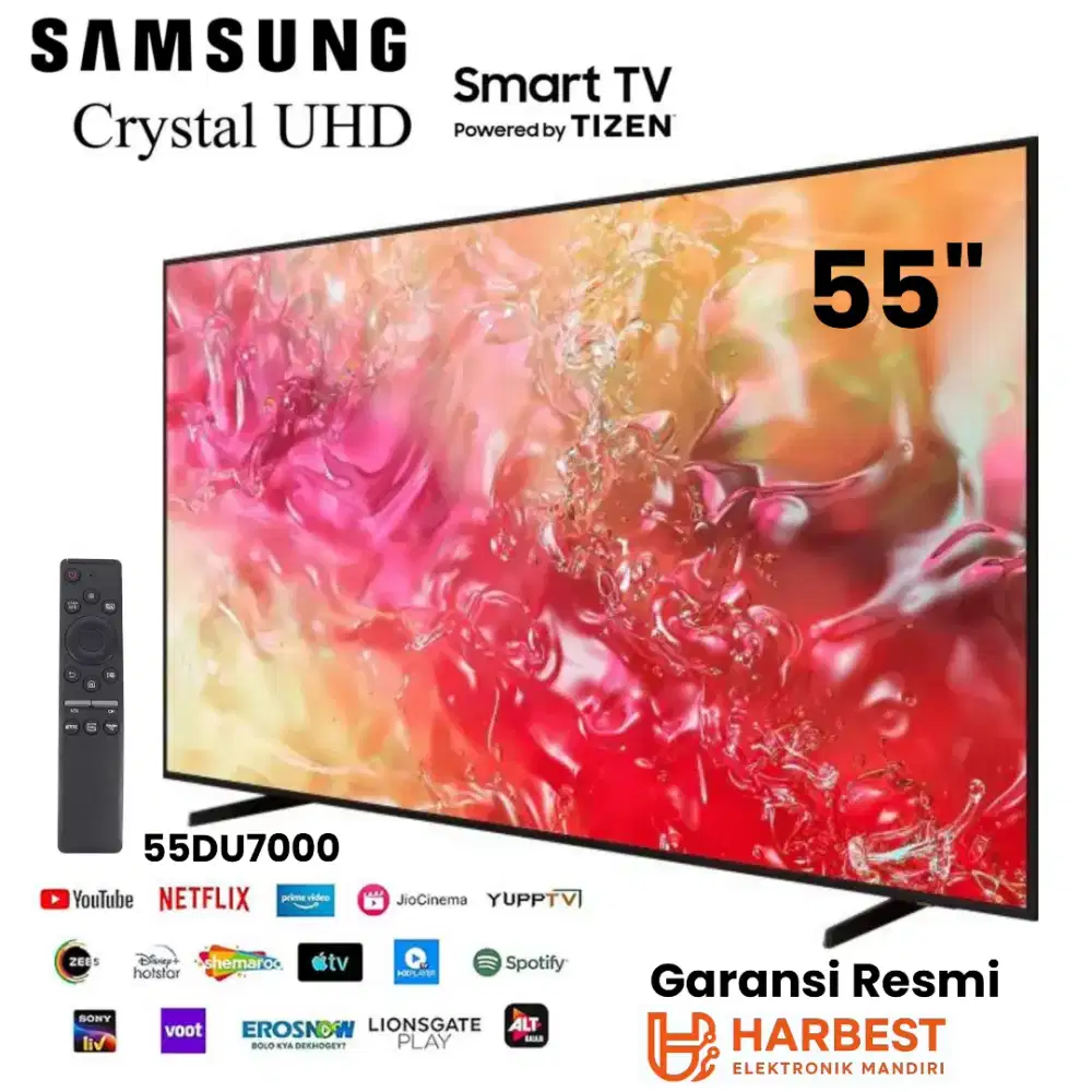 SAMSUNG Crystal 4K UHD 55 Smart TV 55DU7000 TizenOS AIRPLAY HDR10+