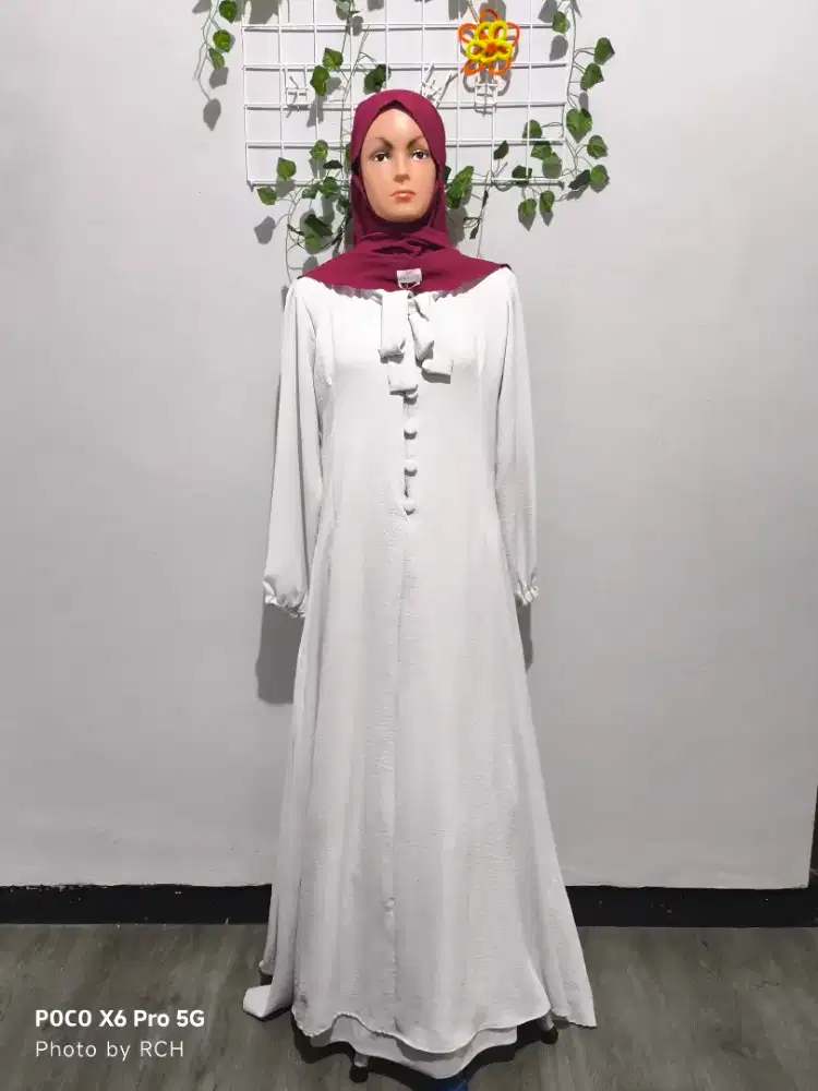 Gamis Putih Cringkel Murah Second