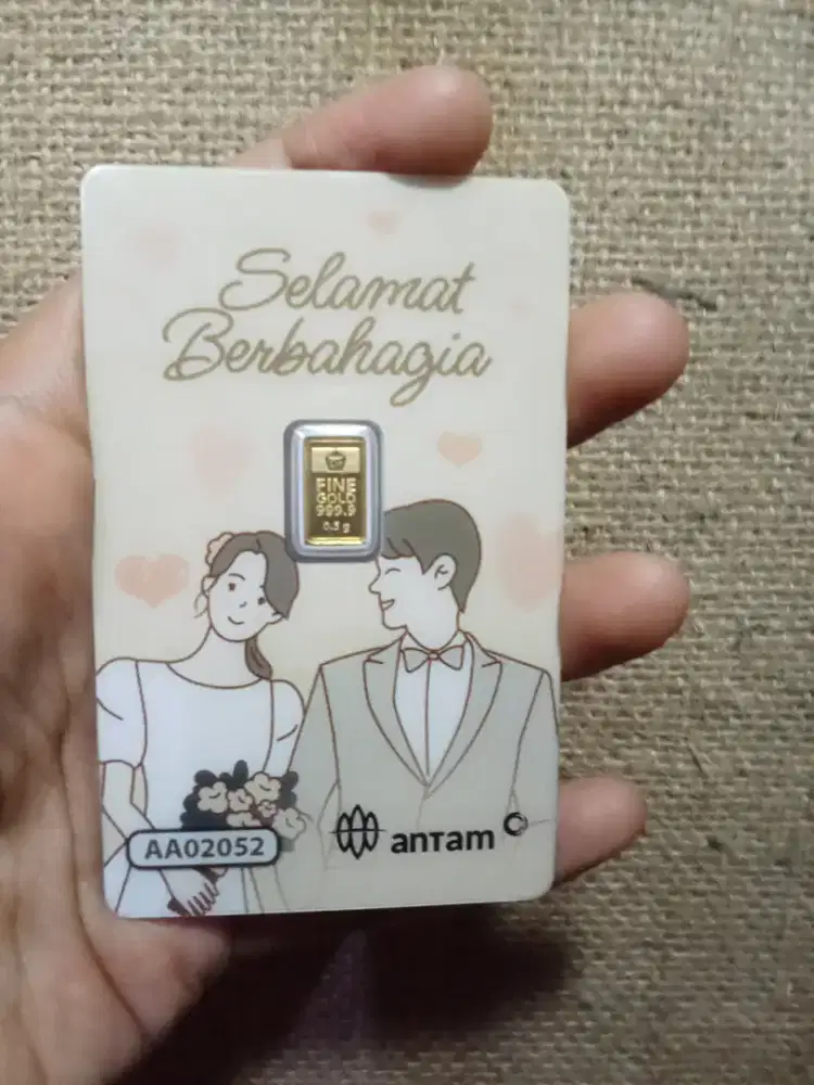 Logam Mulia Antam 0.5 Gram - Wedding Couple Gift Series