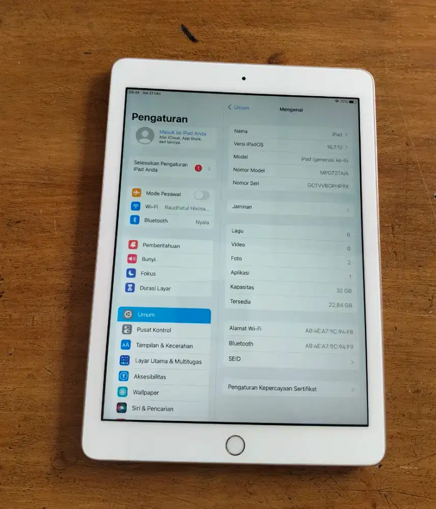 Apple iPad Generasi 5 Grey 32GB WiFi Only Mulus Normal