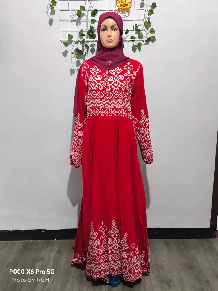 Gamis Merah Putih  Katun Second