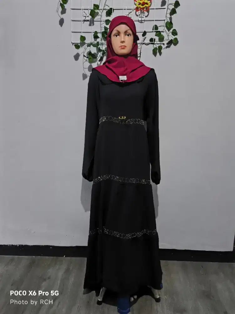 Abaya Hitam Cringkel Second